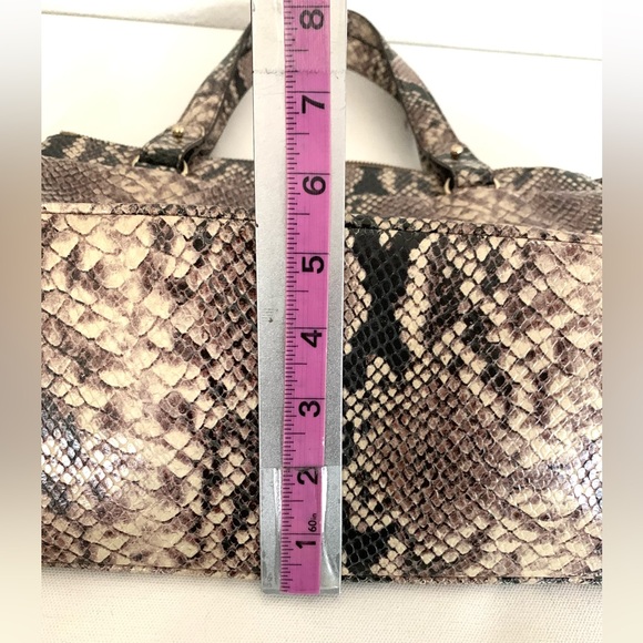 Elaine Turner ‘Ruth’ Leather Python Snakeskin Satchel Bag Purse Tote Handbag ~ - Picture 10 of 16